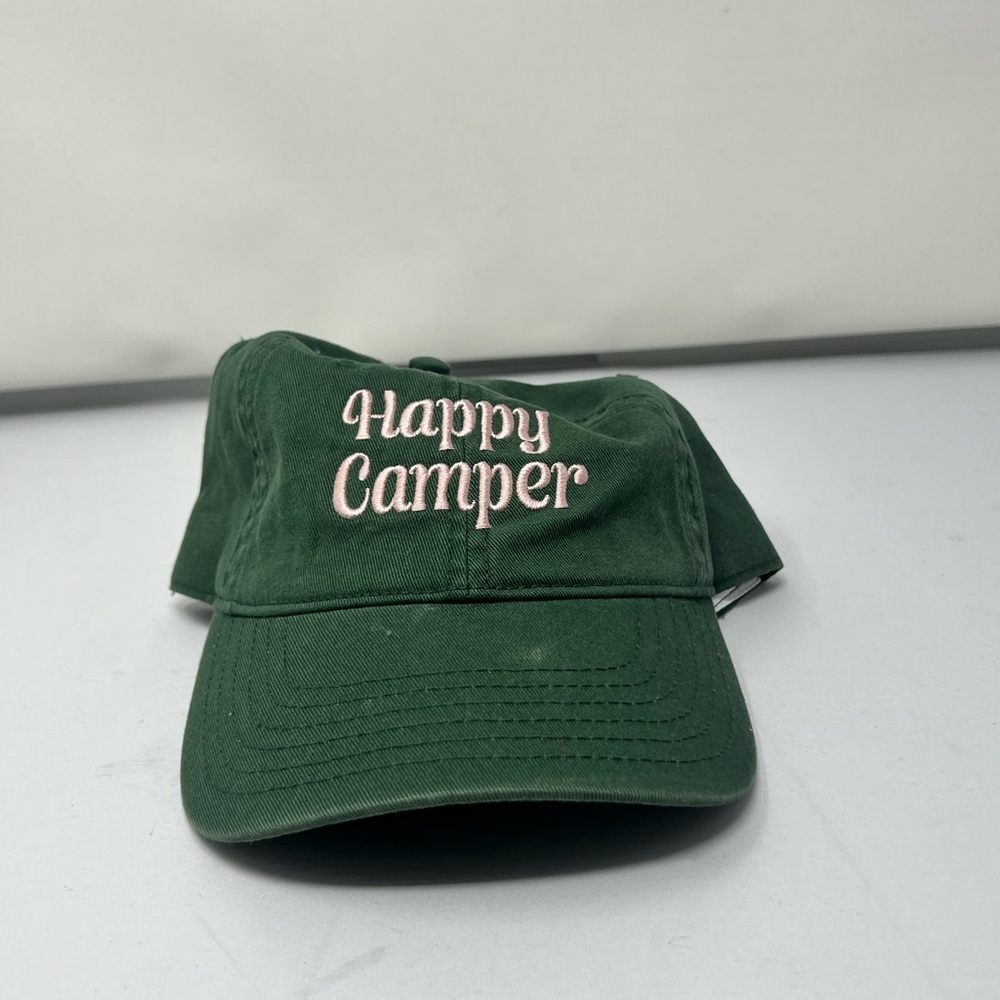 Green/pink Happy camper hat